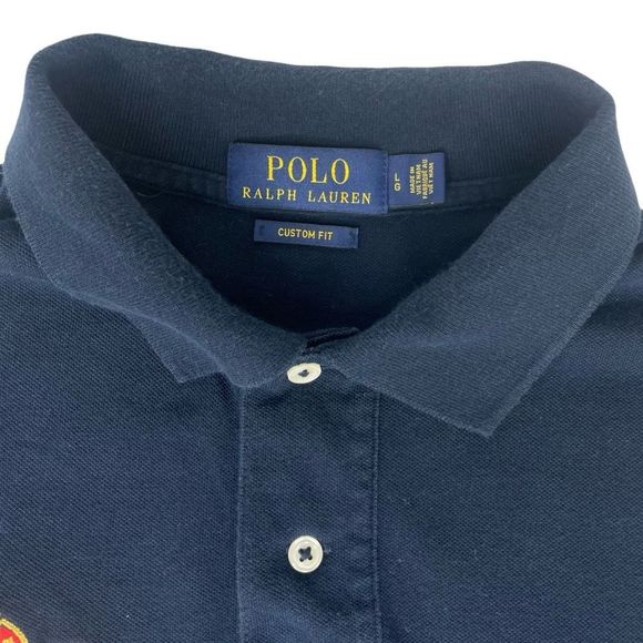 Polo by Ralph Lauren Navy with Gold Pony and 3 Crest - Custom Slim Fit Sz L - Picture 4 of 6